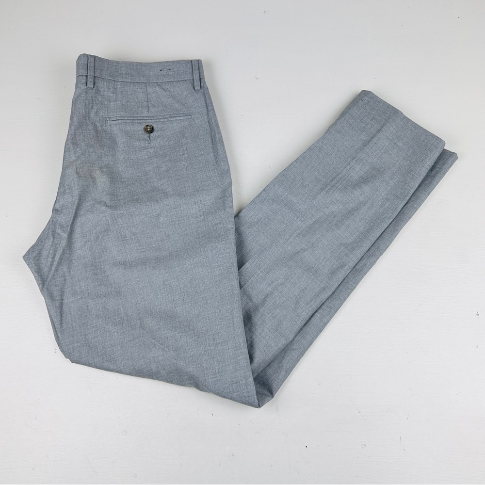 J Crew Bowery Dress Pants Mens 34 X 34 Light Gray Cotton Slim Fit